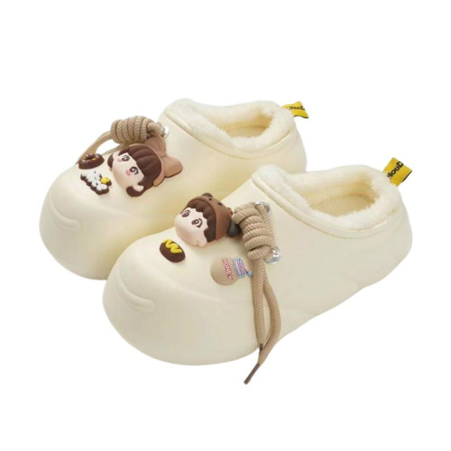 冬季厚底卡通防水棉拖鞋EVA加絨保暖可愛881-5娃娃款 冬季厚底卡通防水棉拖鞋EVA加絨保暖可愛881-5娃娃款