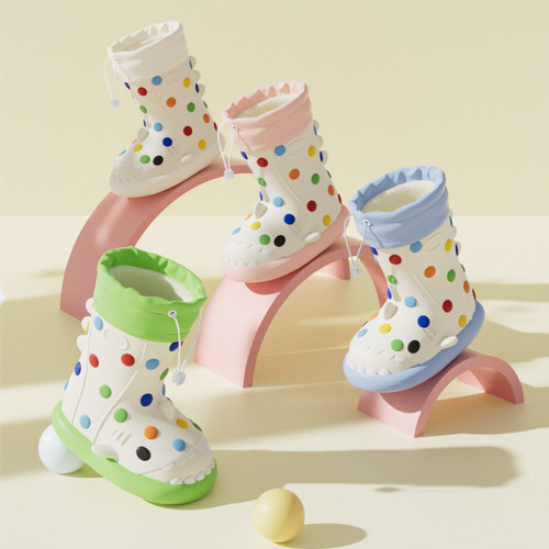 新款秋冬季束口加絨彩虹豆內裡可拆卸男女童鯊魚防水四季可穿雨靴 新款秋冬季束口加絨彩虹豆內裡可拆卸男女童鯊魚防水四季可穿雨靴