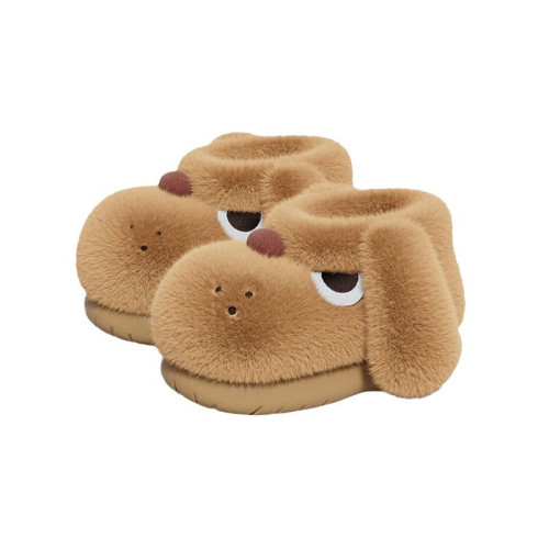 小狗棉鞋女冬季室內居家居防滑棉拖包跟保暖情侶毛絨棉靴男生外穿