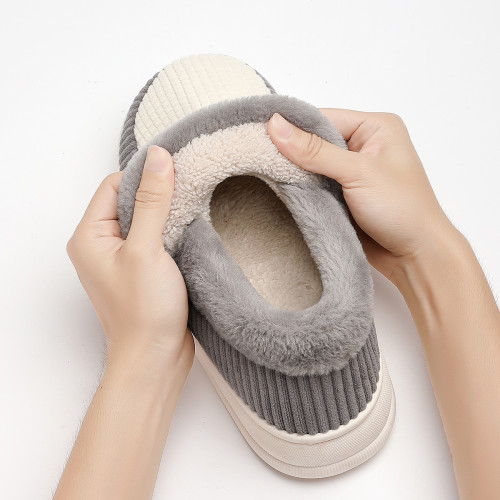 包跟棉拖鞋冬季女大碼厚底毛絨保暖男士條紋家居家用棉鞋男冬 包跟棉拖鞋冬季女大碼厚底毛絨保暖男士條紋家居家用棉鞋男冬