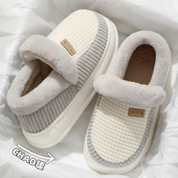 棉拖鞋男秋冬季室內保暖包跟防滑家居家用外穿毛絨厚底棉拖女批