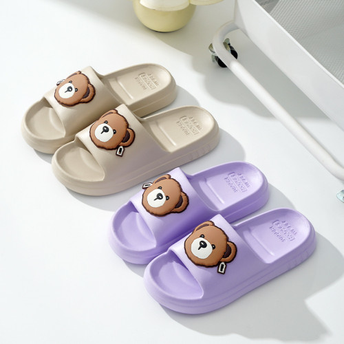 可愛卡通小熊男女拖鞋夏季新款室內洗澡防滑厚底情侶EVA涼拖鞋 可愛卡通小熊男女拖鞋夏季新款室內洗澡防滑厚底情侶EVA涼拖鞋