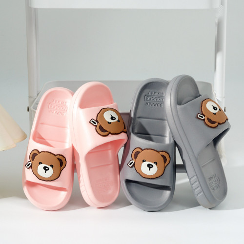 可愛卡通小熊男女拖鞋夏季新款室內洗澡防滑厚底情侶EVA涼拖鞋 可愛卡通小熊男女拖鞋夏季新款室內洗澡防滑厚底情侶EVA涼拖鞋
