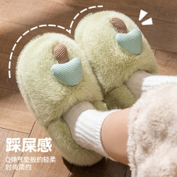 蘑菇棉拖鞋女士秋冬季2024新款外穿厚底保暖室內家居毛毛棉鞋女款