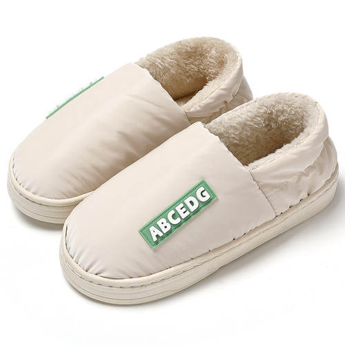 防水棉拖鞋女羽絨耐髒保暖包跟秋冬季軟底居家防滑毛絨棉鞋男