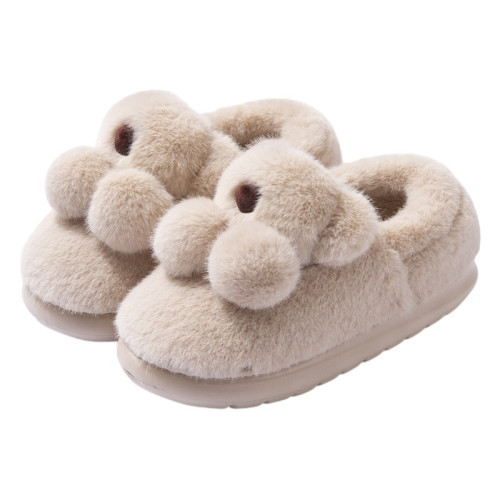 棉拖鞋女冬季卡通可愛小熊毛絨室內居家厚底防滑包跟保暖棉鞋男士 棉拖鞋女冬季卡通可愛小熊毛絨室內居家厚底防滑包跟保暖棉鞋男士