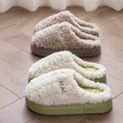 厚底踩屎感棉拖鞋女冬季2024新款室內家居保暖毛絨家用拖鞋男冬天