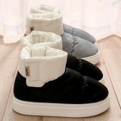 防水棉拖鞋女秋冬季雪地靴情侶室內家居家用防滑保暖厚底拖鞋冬男