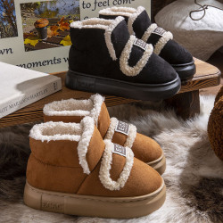 棉拖鞋男士冬季新款家用保暖棉鞋情侶包跟厚底加絨外穿雪地靴女款