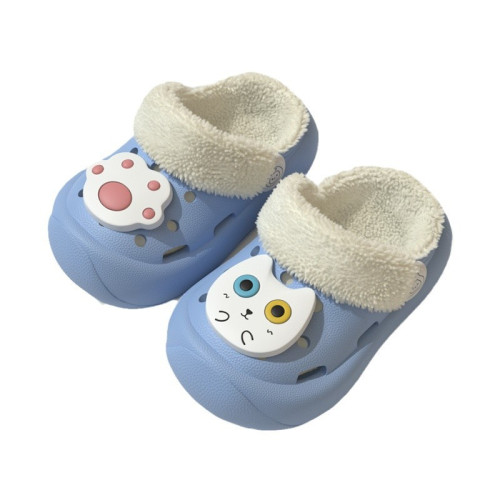 男童棉拖鞋兒童秋冬包跟新款室內女孩中小童親子家居加絨拖鞋兩穿