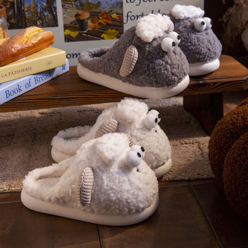 可愛綿羊棉拖鞋女士秋冬季2024新款家居室內加絨加厚卡通情侶拖鞋 可愛綿羊棉拖鞋女士秋冬季2024新款家居室內加絨加厚卡通情侶拖鞋