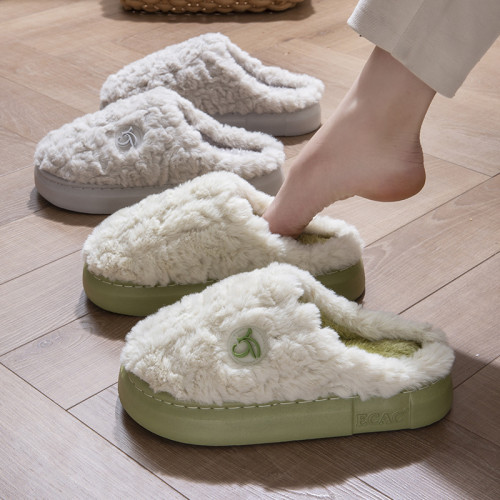 踩屎感棉拖鞋女秋冬季新款室內家用地板防滑情侶加絨厚底棉拖男士