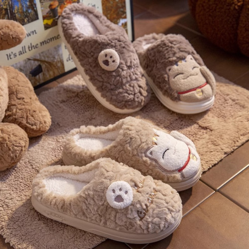 棉拖鞋男士秋冬季家用保暖2024新款家居室內厚底防滑毛絨棉拖女款 棉拖鞋男士秋冬季家用保暖2024新款家居室內厚底防滑毛絨棉拖女款