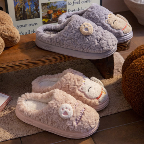 棉拖鞋男士秋冬季家用保暖2024新款家居室內厚底防滑毛絨棉拖女款 棉拖鞋男士秋冬季家用保暖2024新款家居室內厚底防滑毛絨棉拖女款