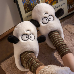 棉拖鞋女秋冬季2024新款室內家居厚底保暖可愛情侶家用毛毛拖鞋男