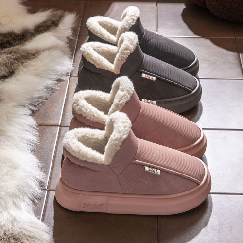 男士棉鞋冬季外穿防滑加厚加絨保暖情侶包跟棉拖鞋女款東北雪地靴 男士棉鞋冬季外穿防滑加厚加絨保暖情侶包跟棉拖鞋女款東北雪地靴