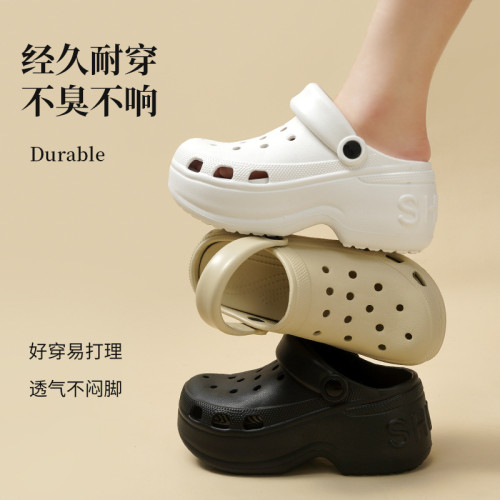 踩屎感洞洞鞋女士拖鞋夏季包頭鞋帶跟外穿女生沙灘鞋eva涼鞋 踩屎感洞洞鞋女士拖鞋夏季包頭鞋帶跟外穿女生沙灘鞋eva涼鞋