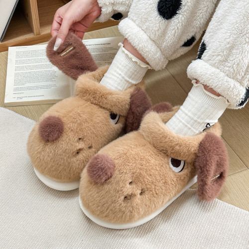 冬季卡通棉鞋高幫外穿保暖小狗毛拖鞋女居家防滑毛絨棉拖鞋男 冬季卡通棉鞋高幫外穿保暖小狗毛拖鞋女居家防滑毛絨棉拖鞋男