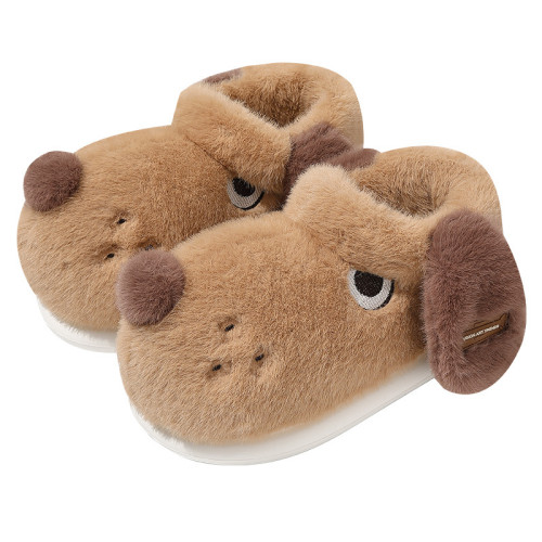 冬季卡通棉鞋高幫外穿保暖小狗毛拖鞋女居家防滑毛絨棉拖鞋男 冬季卡通棉鞋高幫外穿保暖小狗毛拖鞋女居家防滑毛絨棉拖鞋男
