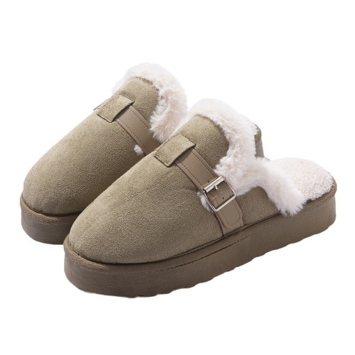 勃肯拖鞋女冬季加絨2024新款孕婦毛毛鞋居家保暖厚底棉拖鞋女外穿