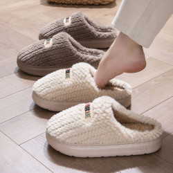 2024新款棉拖鞋女士冬天家用室內家居防滑保暖厚底情侶毛絨拖鞋男