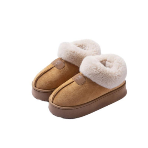 包跟棉拖鞋女冬季外穿加絨加厚雪地靴室內家居厚底保暖麵包毛毛鞋