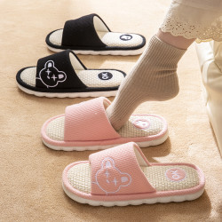 亞麻拖鞋女秋冬季室內家居防滑防臭厚底四季家用棉麻布地板拖鞋男