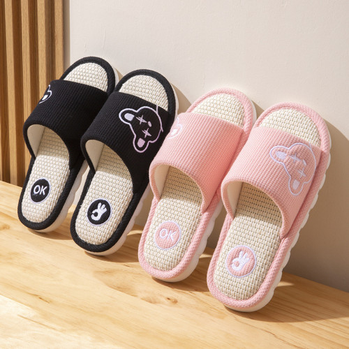 亞麻拖鞋女秋冬季室內家居防滑防臭厚底四季家用棉麻布地板拖鞋男 亞麻拖鞋女秋冬季室內家居防滑防臭厚底四季家用棉麻布地板拖鞋男