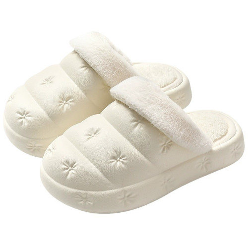 可拆卸棉拖鞋女士冬季居家室內厚底防水可外穿情侶保暖毛毛拖鞋男