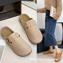 新款復古勃肯鞋夏季外穿釣魚厚底防滑包頭半拖鞋女軟底懶人鞋