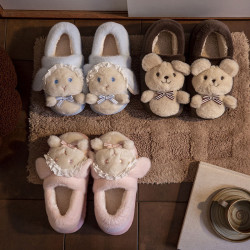 棉拖鞋女款冬季包跟保暖可愛厚底ins少女心洛麗塔情侶外穿棉鞋男