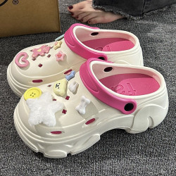 踩屎感厚底洞洞鞋女夏季可愛少女心Y2K多巴胺ins外穿增高EVA拖鞋