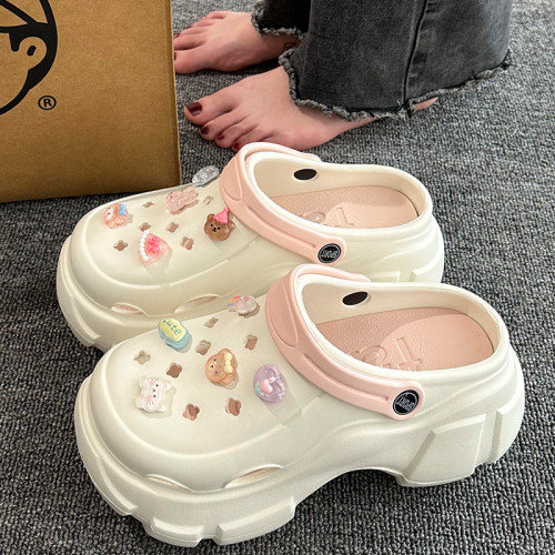 洞洞鞋女款2024新款夏季外穿增高沙灘涼鞋eva防滑防臭厚底涼鞋女 洞洞鞋女款2024新款夏季外穿增高沙灘涼鞋eva防滑防臭厚底涼鞋女