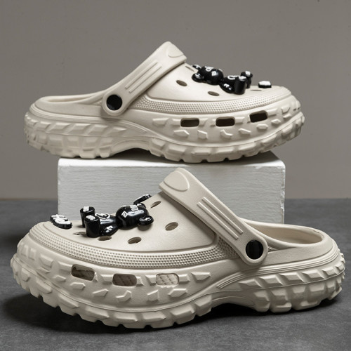 洞洞鞋男款2024新款夏季外穿厚底沙灘防滑防臭eva包頭半涼拖鞋男 洞洞鞋男款2024新款夏季外穿厚底沙灘防滑防臭eva包頭半涼拖鞋男