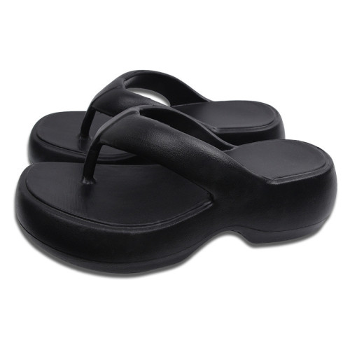 網紅時尚人字拖女外穿厚底夏季新款海邊沙灘夾腳拖鞋增高跟女涼拖