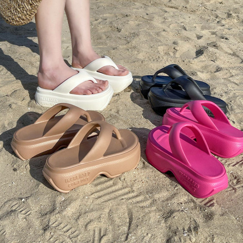 7.0cm厚底人字拖女夏季2024新款網紅時尚增高防滑沙灘涼拖鞋外穿