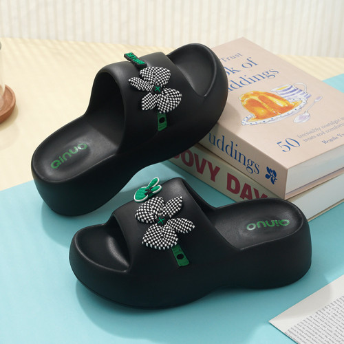 新款拖鞋女防滑EVA增高超厚底居家時尚超軟踩屎感一字拖內外穿