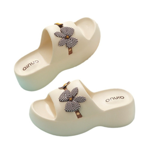 新款拖鞋女防滑EVA增高超厚底居家時尚超軟踩屎感一字拖內外穿