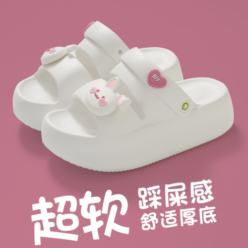2026新款時尚卡通eva高跟厚底沙灘涼鞋女軟底踩屎感涼拖x