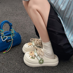 2025新款音樂綁帶洞洞鞋女款包頭兩穿網紅潮流外穿夏季沙灘涼拖鞋