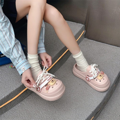 2025新款音樂綁帶洞洞鞋女款包頭兩穿網紅潮流外穿夏季沙灘涼拖鞋 2025新款音樂綁帶洞洞鞋女款包頭兩穿網紅潮流外穿夏季沙灘涼拖鞋