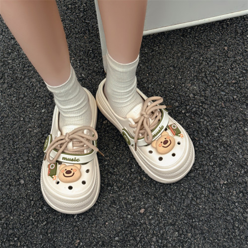 2025新款音樂綁帶洞洞鞋女款包頭兩穿網紅潮流外穿夏季沙灘涼拖鞋 2025新款音樂綁帶洞洞鞋女款包頭兩穿網紅潮流外穿夏季沙灘涼拖鞋