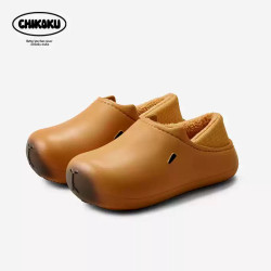卡皮巴拉勃肯鞋加絨包跟棉拖鞋女冬季保暖家居情侶防水男棉鞋外穿
