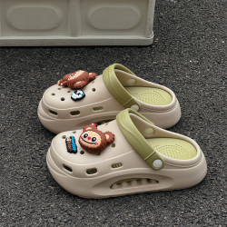 洞洞鞋女夏外穿時尚厚底包頭拖軟底舒適護士鞋防滑半拖海邊沙灘鞋