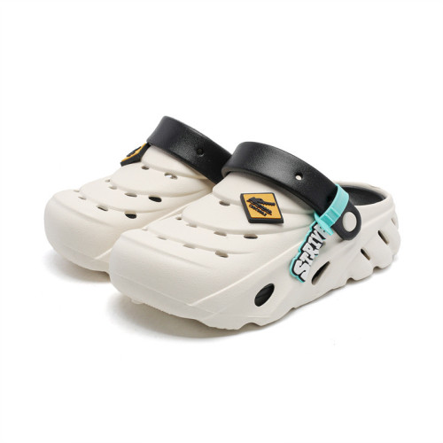 踩屎感洞洞鞋女士拖鞋夏季包頭鞋帶跟外穿女生沙灘鞋eva涼鞋