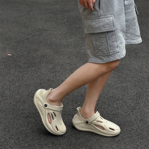 厚底洞洞鞋男士夏季外穿防滑eva踩屎感沙灘涉水鞋溯谿鞋包頭涼拖 厚底洞洞鞋男士夏季外穿防滑eva踩屎感沙灘涉水鞋溯谿鞋包頭涼拖