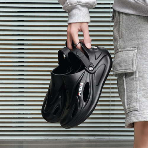 厚底洞洞鞋男士夏季外穿防滑eva踩屎感沙灘涉水鞋溯谿鞋包頭涼拖 厚底洞洞鞋男士夏季外穿防滑eva踩屎感沙灘涉水鞋溯谿鞋包頭涼拖