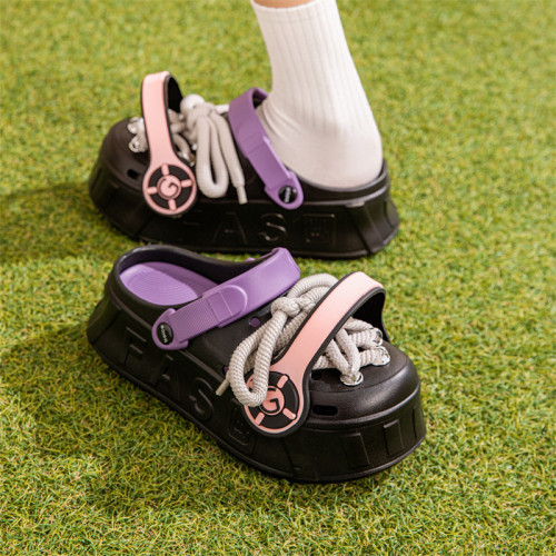 可愛潮流耳機洞洞鞋女士拖鞋夏季包頭鞋個性外穿女生沙灘鞋涼拖鞋 可愛潮流耳機洞洞鞋女士拖鞋夏季包頭鞋個性外穿女生沙灘鞋涼拖鞋