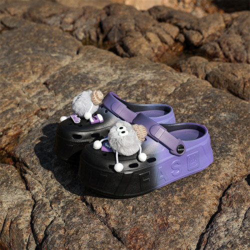 卡通毛球可愛洞洞鞋女士拖鞋夏季包頭鞋帶跟外穿女生沙灘鞋eva 卡通毛球可愛洞洞鞋女士拖鞋夏季包頭鞋帶跟外穿女生沙灘鞋eva