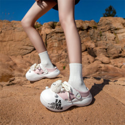 踩屎感洞洞鞋女士拖鞋夏季包頭鞋帶跟外穿女生沙灘鞋eva涼鞋